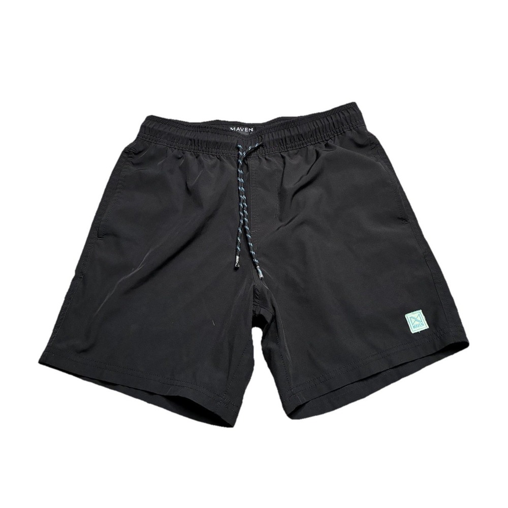 Maven‎ Co Op Drawstring Shorts Men's S Black Elastic Waist Athletic Golf Casual